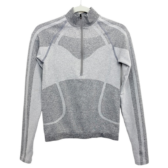 Davina Womens Small 1/4 Zip Compression Base Layer Gray Raglan Sleeve - Picture 1 of 7